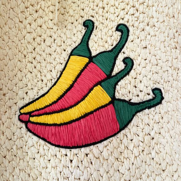 Anthropologie Natural Farmers Market Raffia Tote NWT - Picture 5 of 11